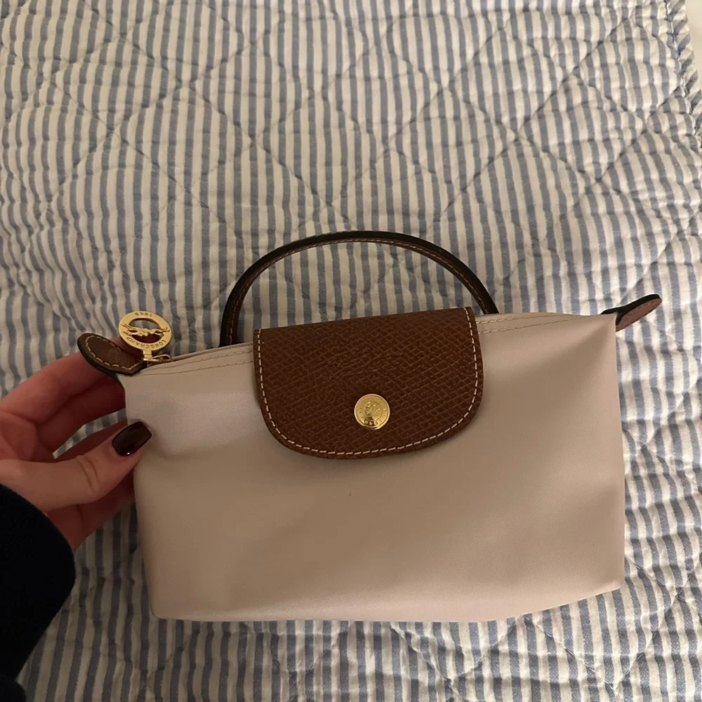 Longchamp Cream and Brown Cosmetic Bag - Picture 2 of 6